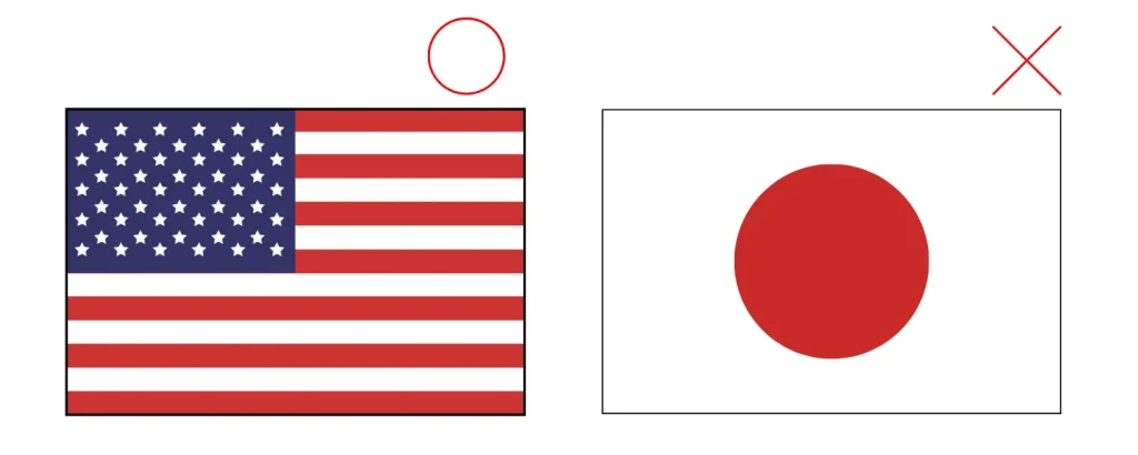 アメリカと日本の国旗