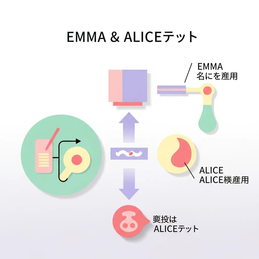 EMMA・ALICE検査の仕組みを示す図解