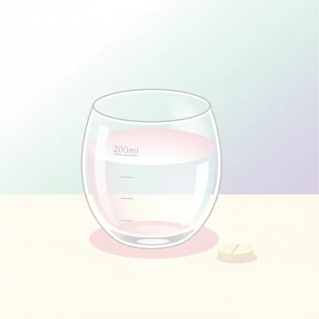 葉酸サプリをコップ1杯の水で飲む様子のイメージ
