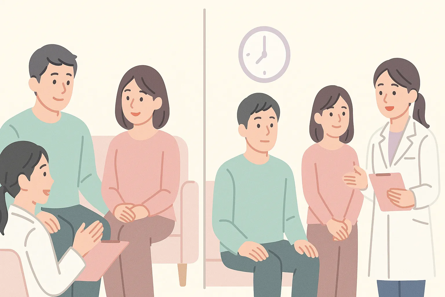 「一緒でOK」と「時間をずらす」を分けた早見イメージ
