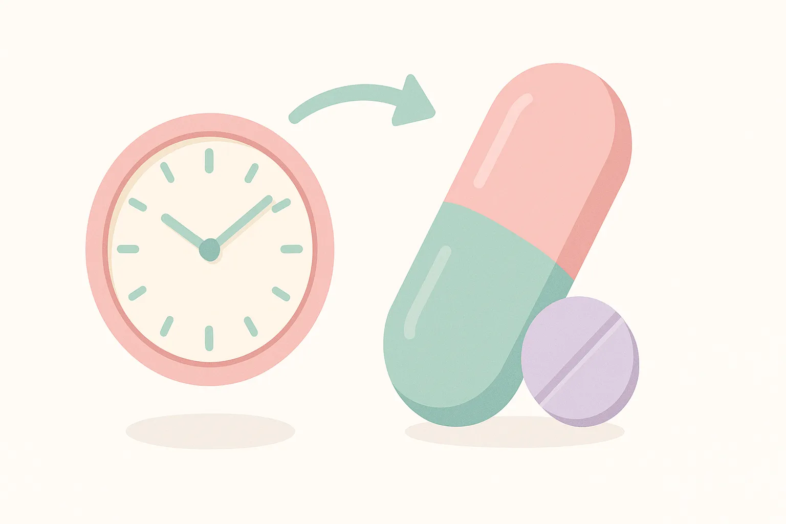 時計と成分を組み合わせた、時間をずらすイメージ