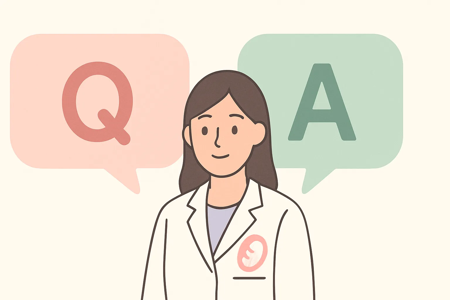 Q&Aを表す吹き出しのやさしいイラストイメージ